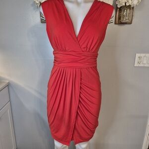 Venus V-Neck Faux Wrap Dress